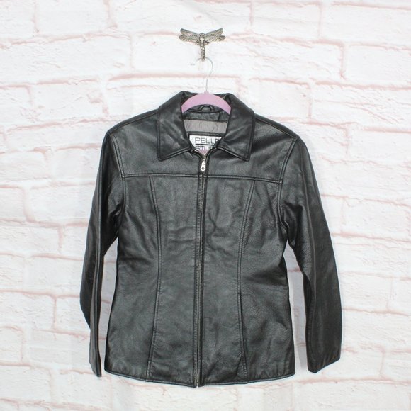 Wilsons Leather Jackets & Blazers - Wilsons Black Nylon Lined Zip Up Insulated Genuine Leather Jacket Size M